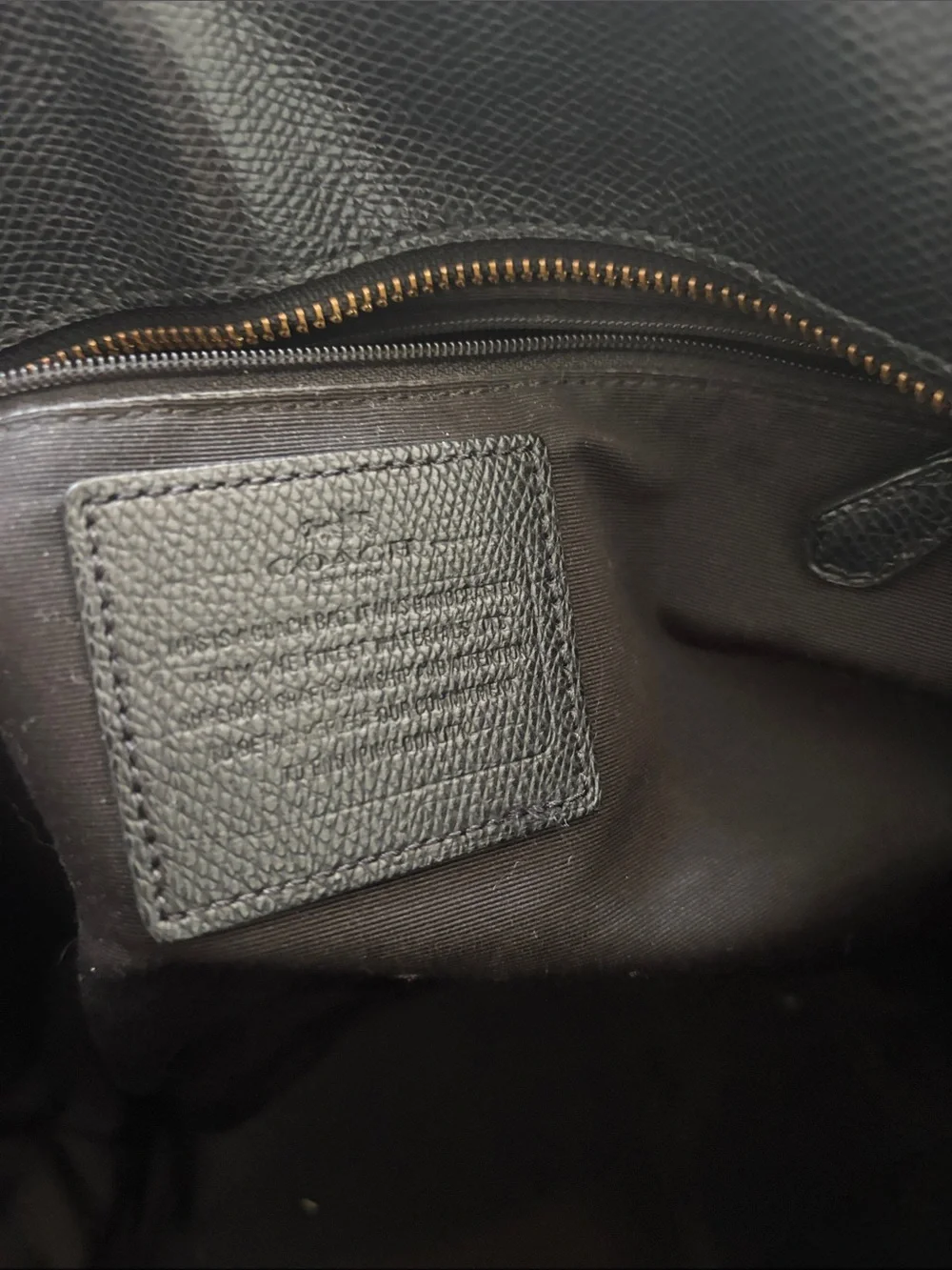 Coach Black Leather Diaper Bag Tote with Gold Hardware
